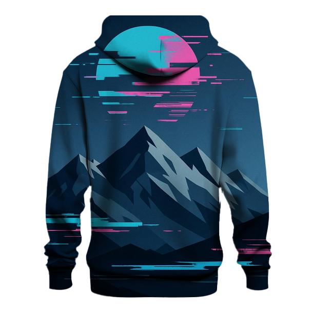 Glitch Horizon Mountain Poster pullover hoodies