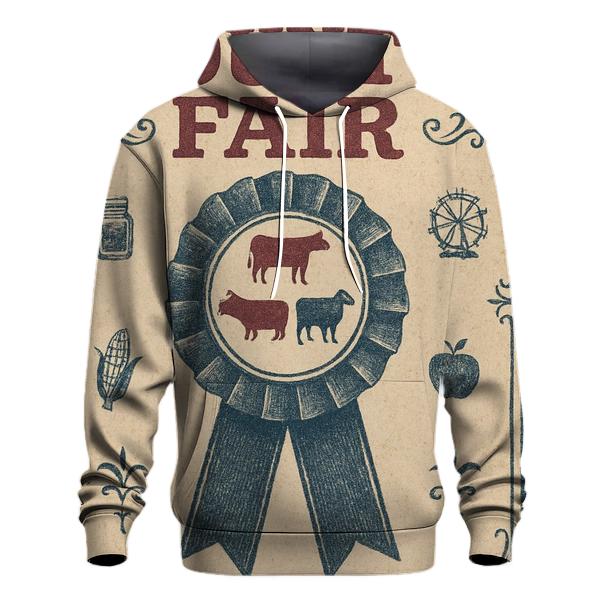Aged County Fair Prize Ribbon Poster zip-up hoodies