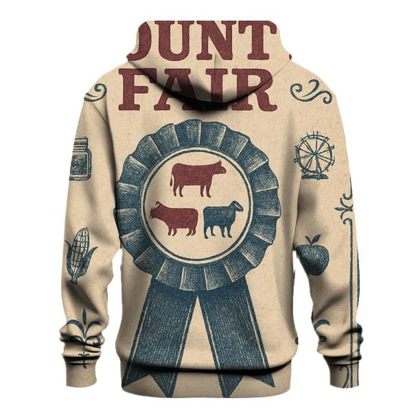 Aged County Fair Prize Ribbon Poster zip-up hoodies