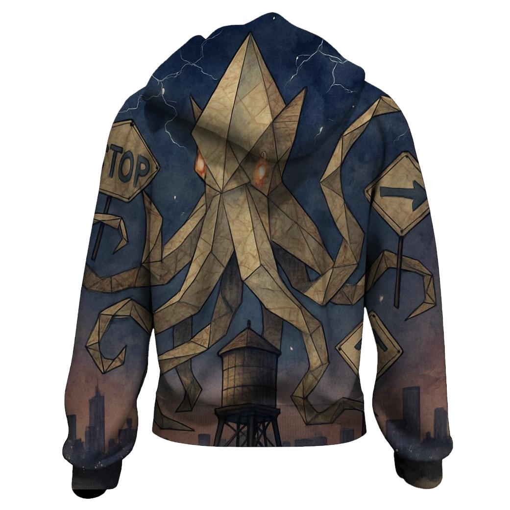 Origami Kraken Skyline hoodie trends