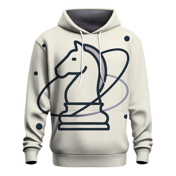 Orbiting Chess Piece Minimal Icon Set zip-up hoodies