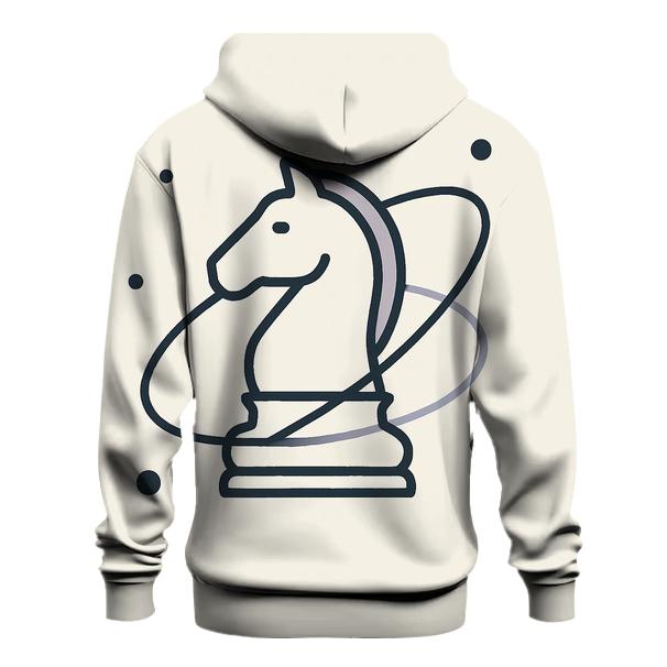 Orbiting Chess Piece Minimal Icon Set zip-up hoodies