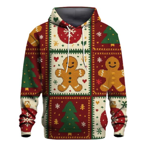 Gingerbread Ornament Patchwork Parade Design custom hoodies