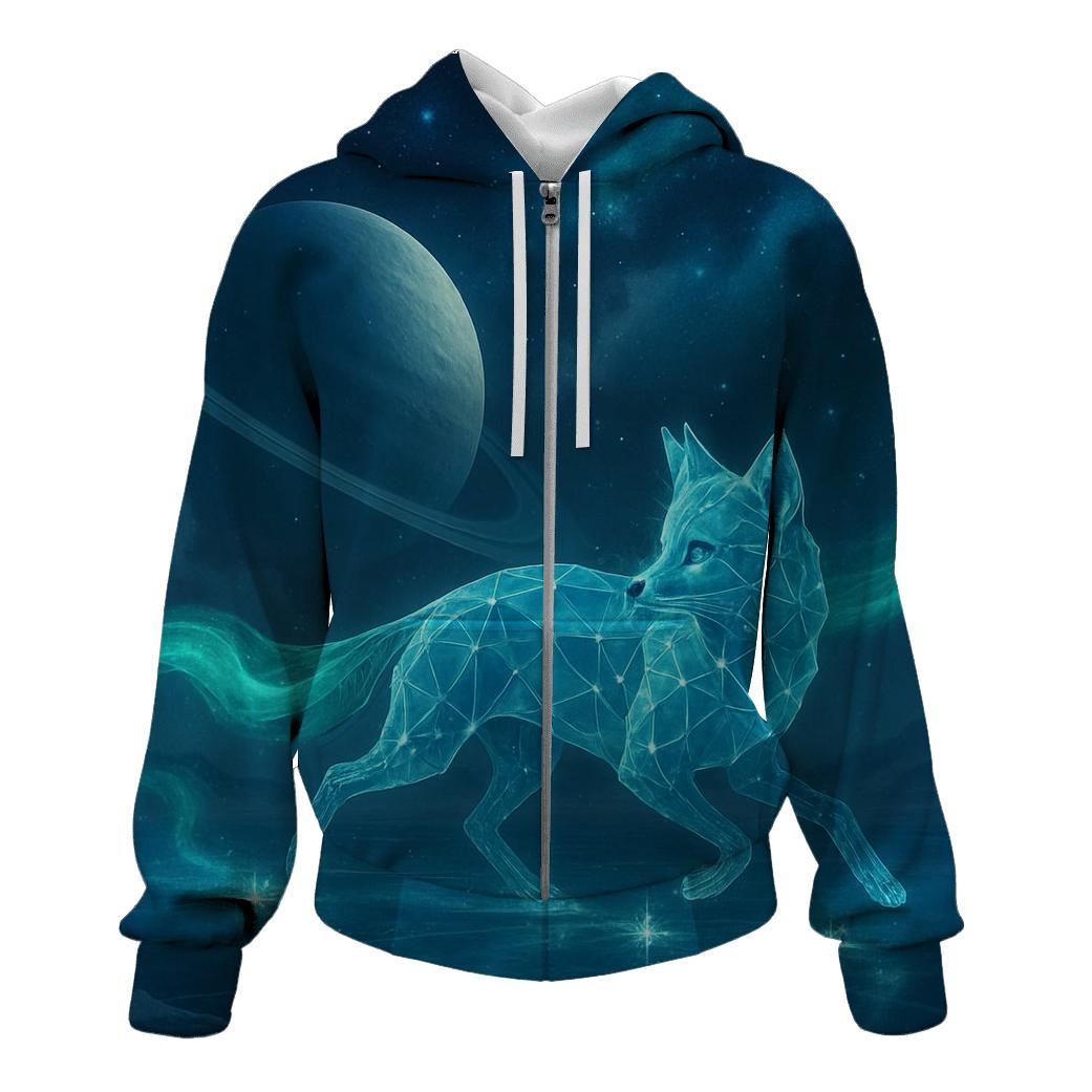 Aurora Fox Of The Polar Galaxy pullover hoodies