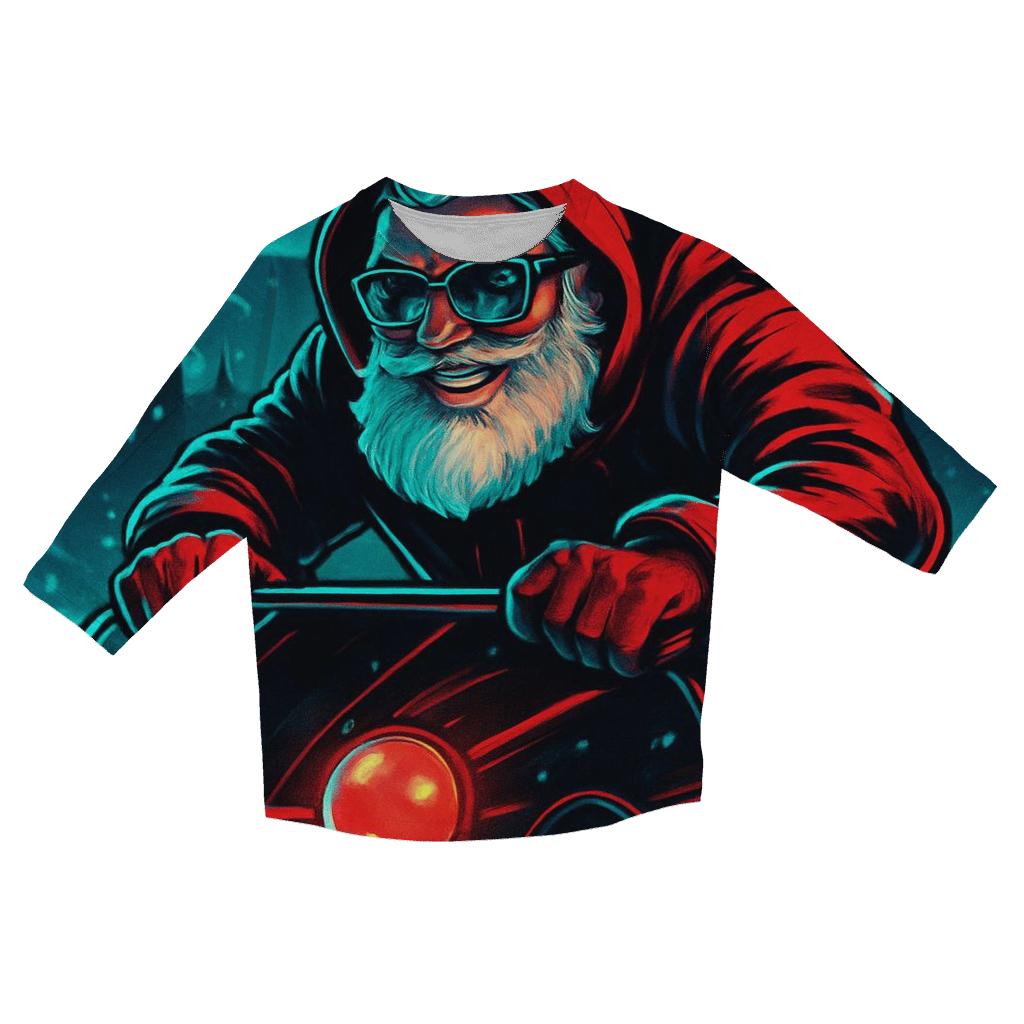 Neon Aurora Street Santa stylish quarter sleeve tops