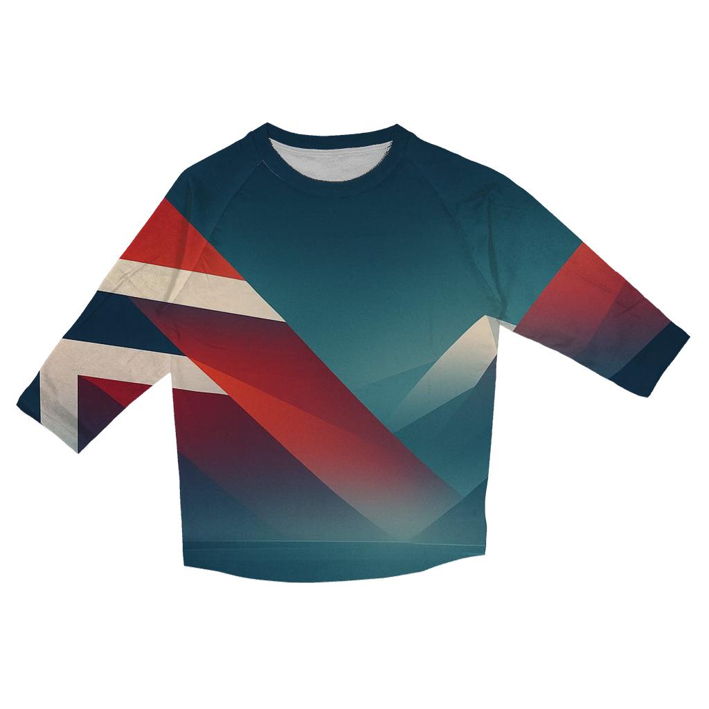 Aurora Fjord Flagscape Norway custom 3/4 sleeve shirts