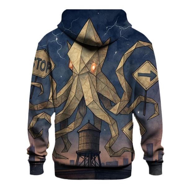 Origami Kraken Skyline premium hoodies