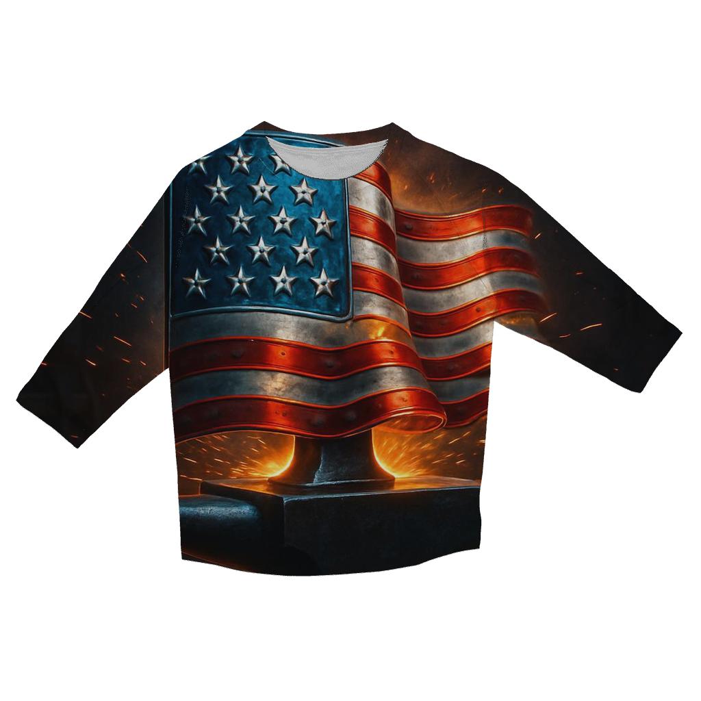 Forge Bright Banner designer 3/4 sleeve blouses