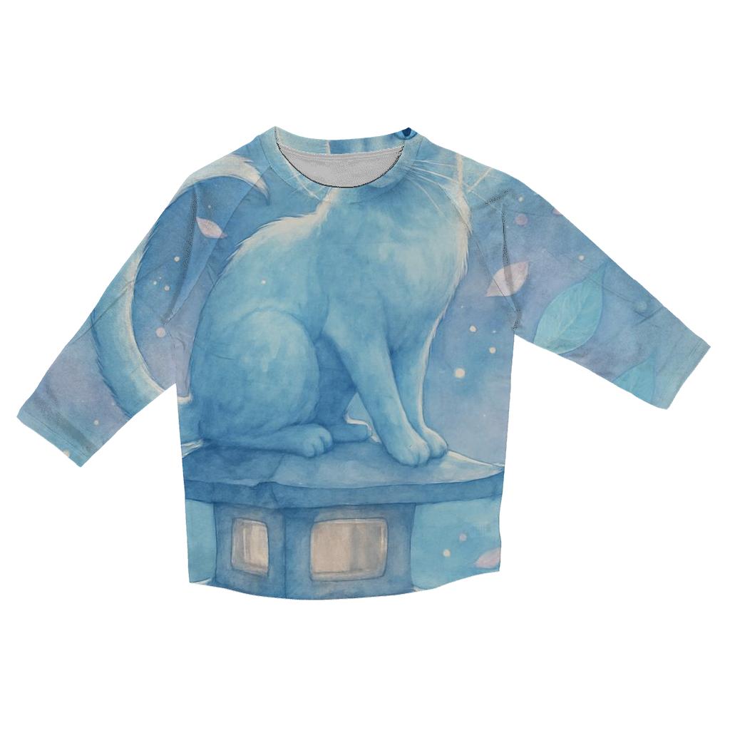 Moonlit Garden Guardian Cat custom 3/4 sleeve shirts