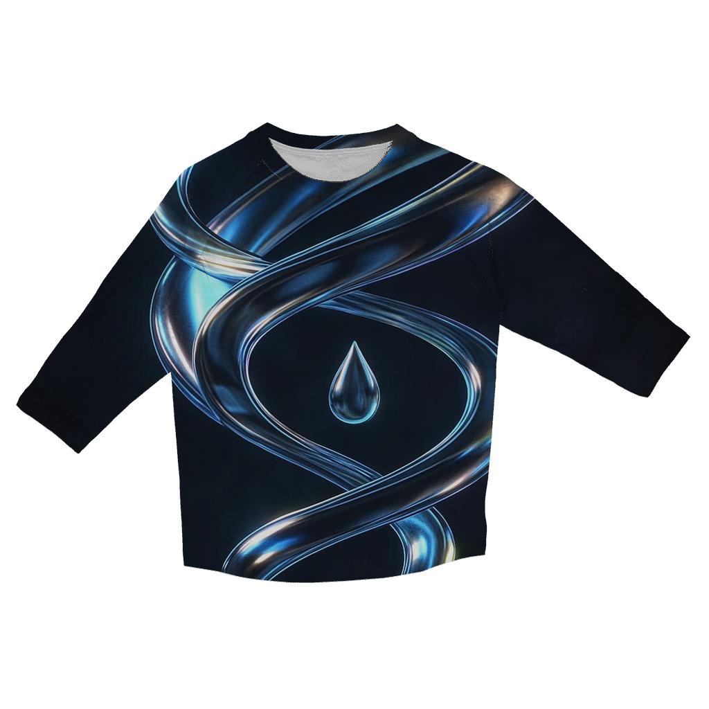 Molten Aurora Sculpture printed three quarter sleeve shirts
