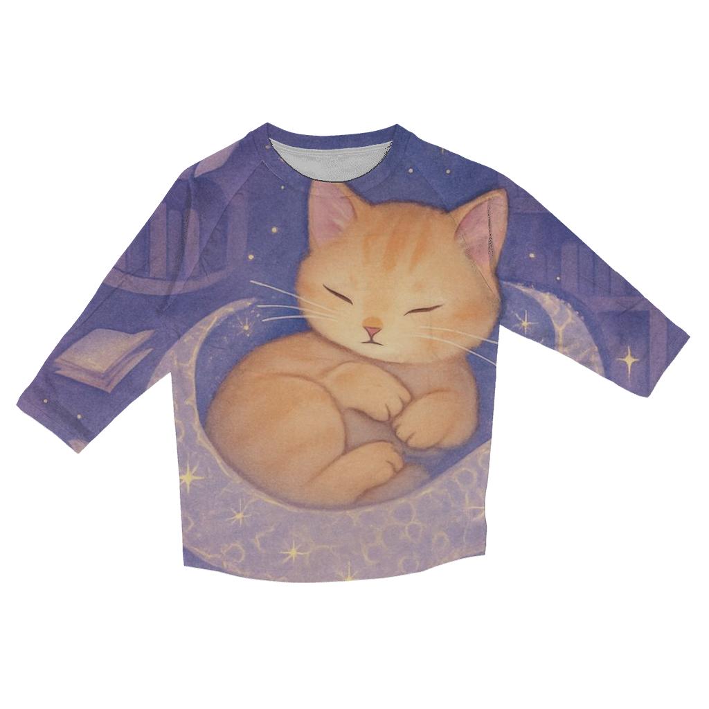 Starlace Library Cat Nap casual three quarter sleeve shirts