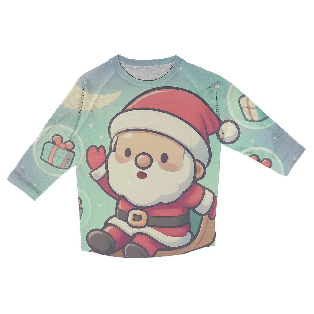 Pastel Cloud Chibi Santa Delivery Drift trendy 3/4 sleeve tops