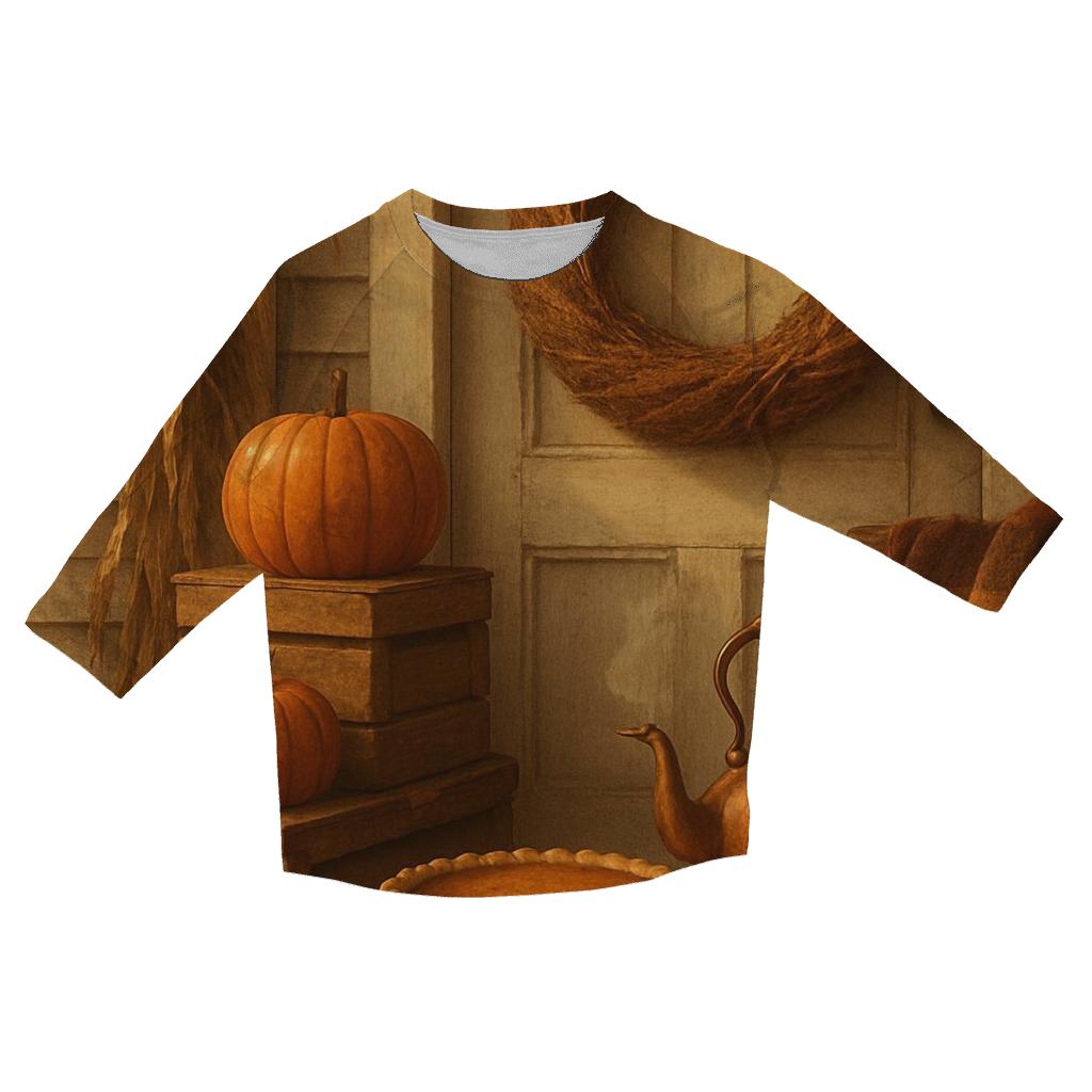 Harvest Wreath Porch Welcome Still Life personalized 3/4 sleeve tees