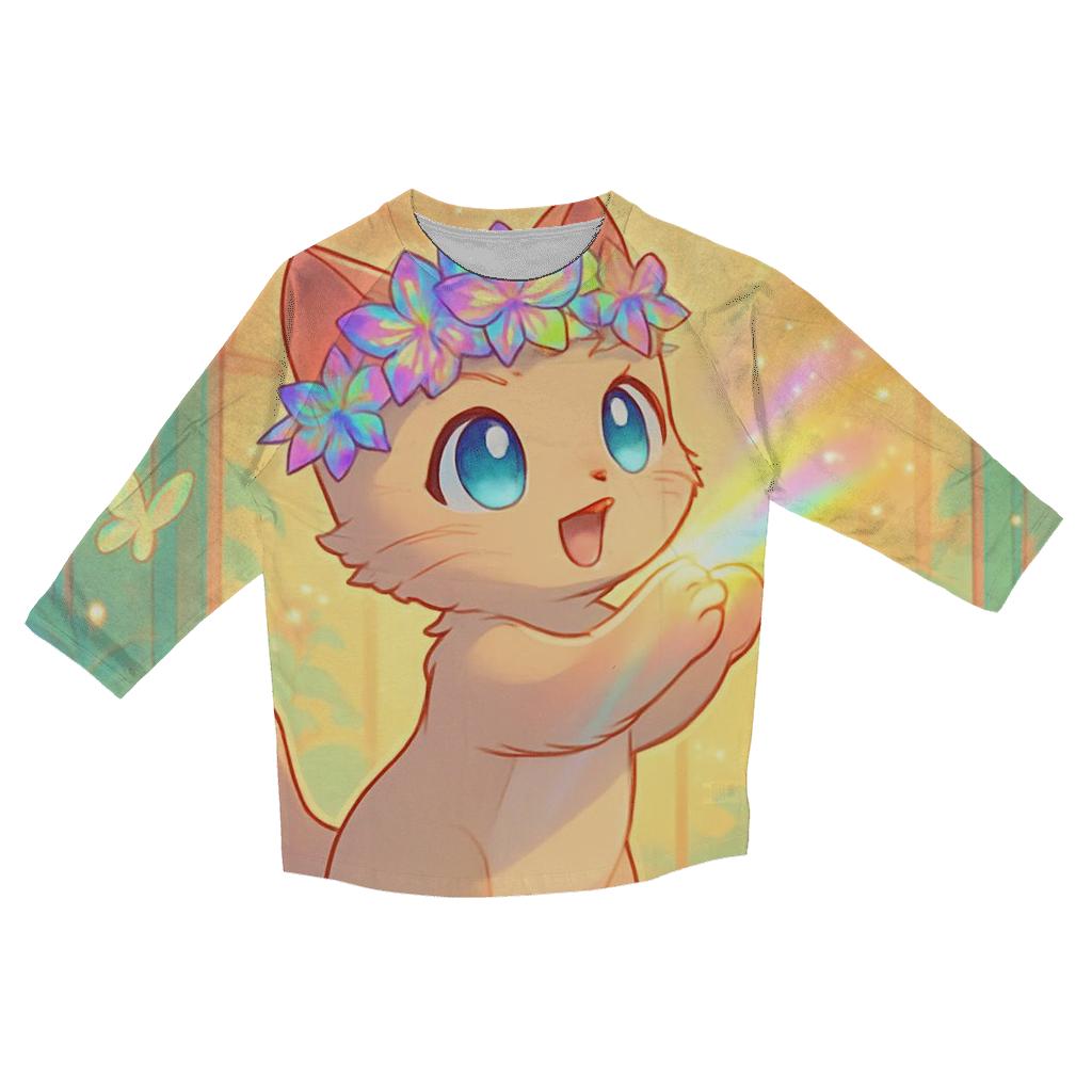 Garden Prism Crown Kitten trendy 3/4 sleeve tops