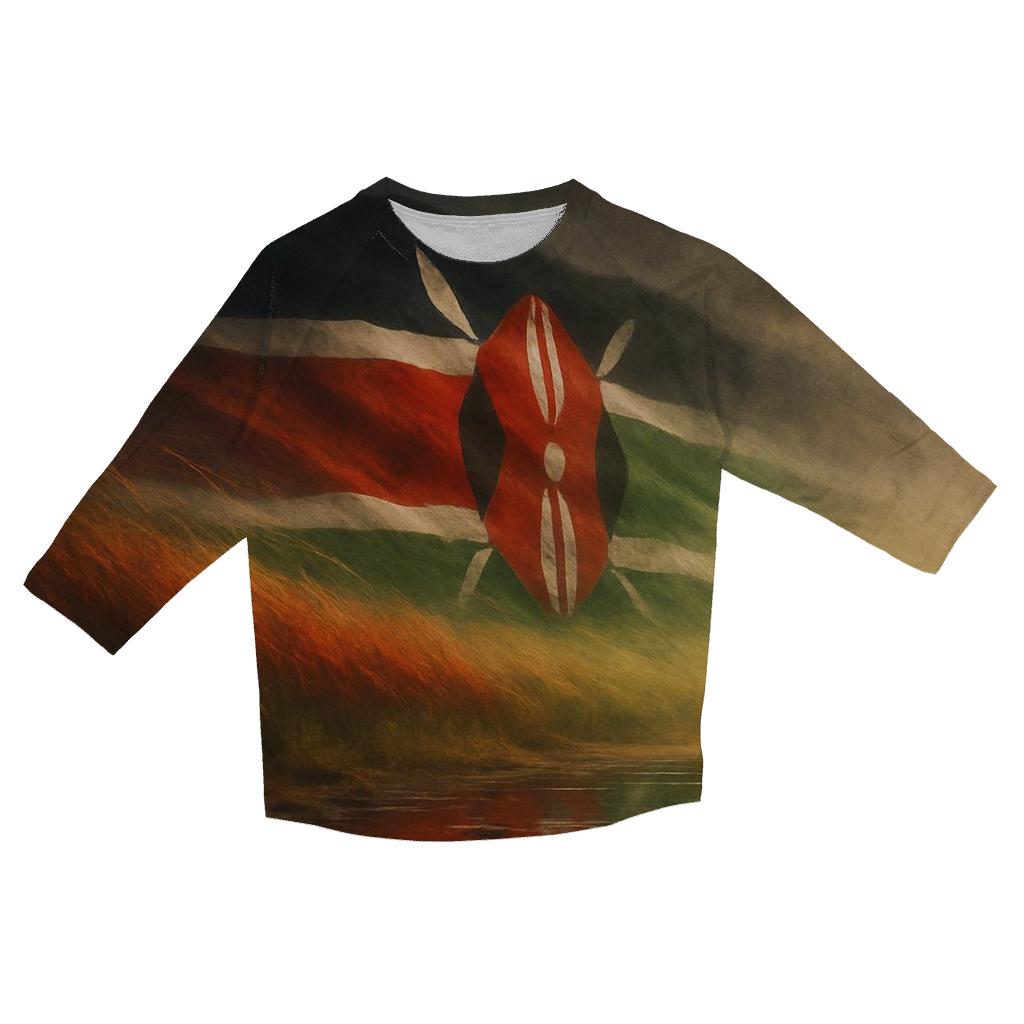 Savanna Mirage Flag Kenya designer 3/4 sleeve blouses