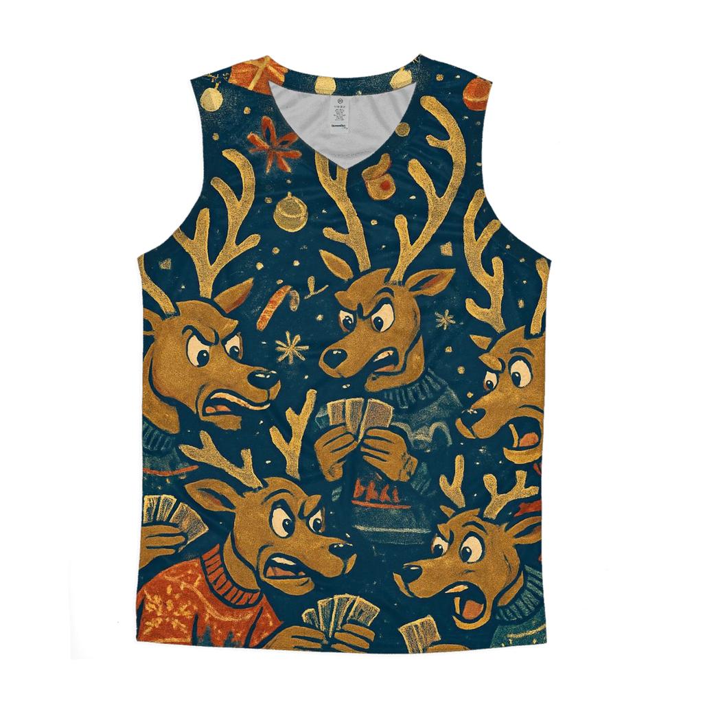 Reindeer Card Game Chaos stylish racerback tanks
