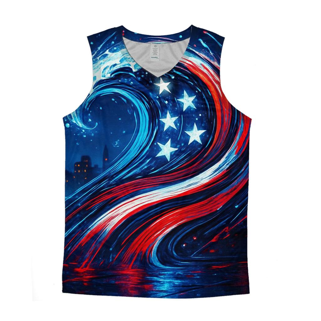 Neon Harbor Freedom Wave personalized athletic tanks