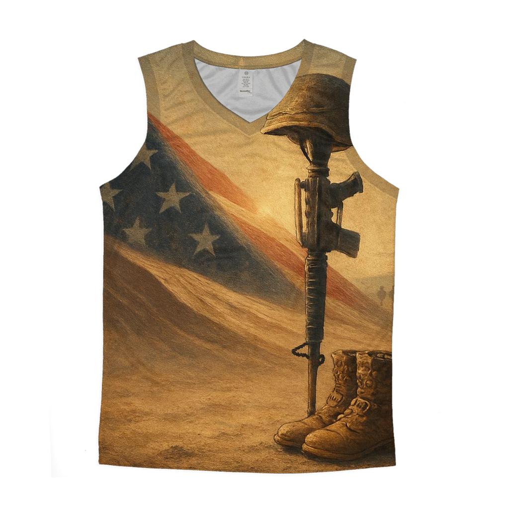 Desert Crosswind Flag Of Sand And Steel personalized athletic tanks
