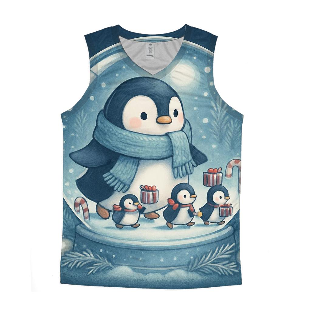 Snow Globe Penguin Parade sports performance tank tops