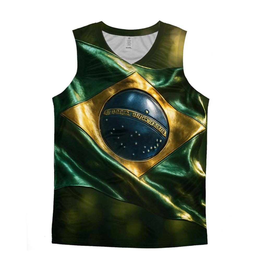 Metallic Pulse Flag Brazil stylish racerback tanks