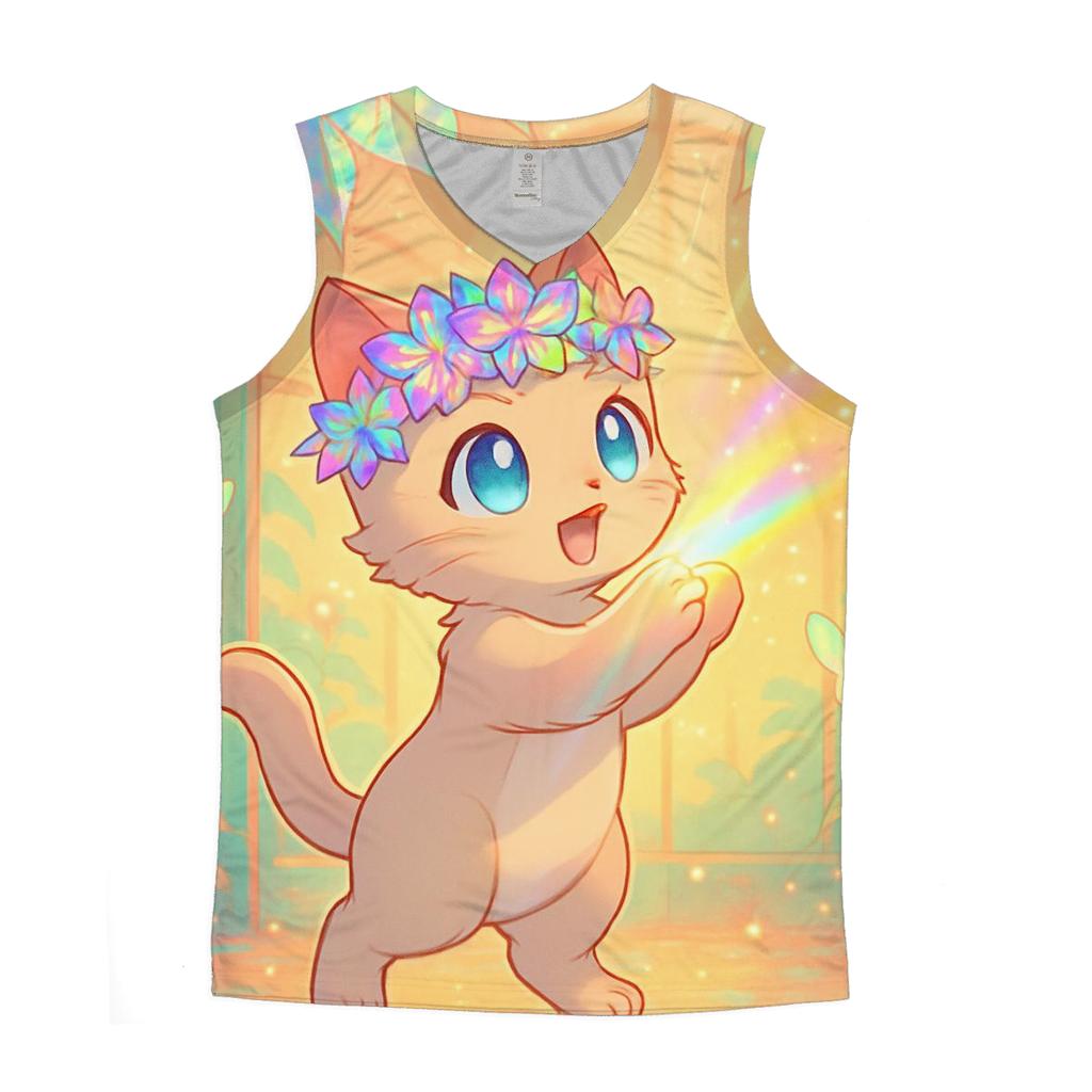 Garden Prism Crown Kitten cotton sleeveless tops