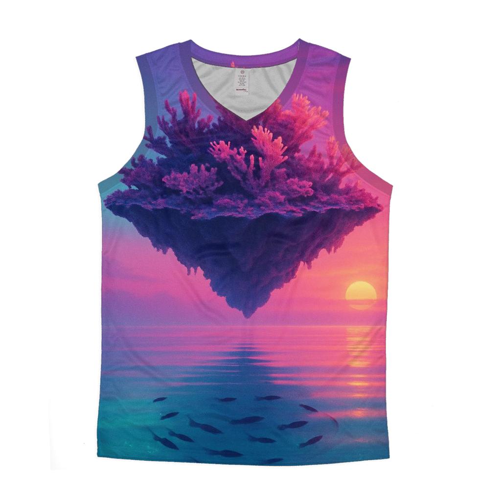 Aurora Reef Sunset Drift graphic print tank tops