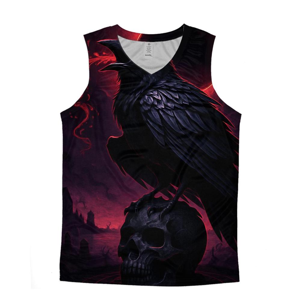 Raven Warden Of The Blood Eclipse graphic print tank tops