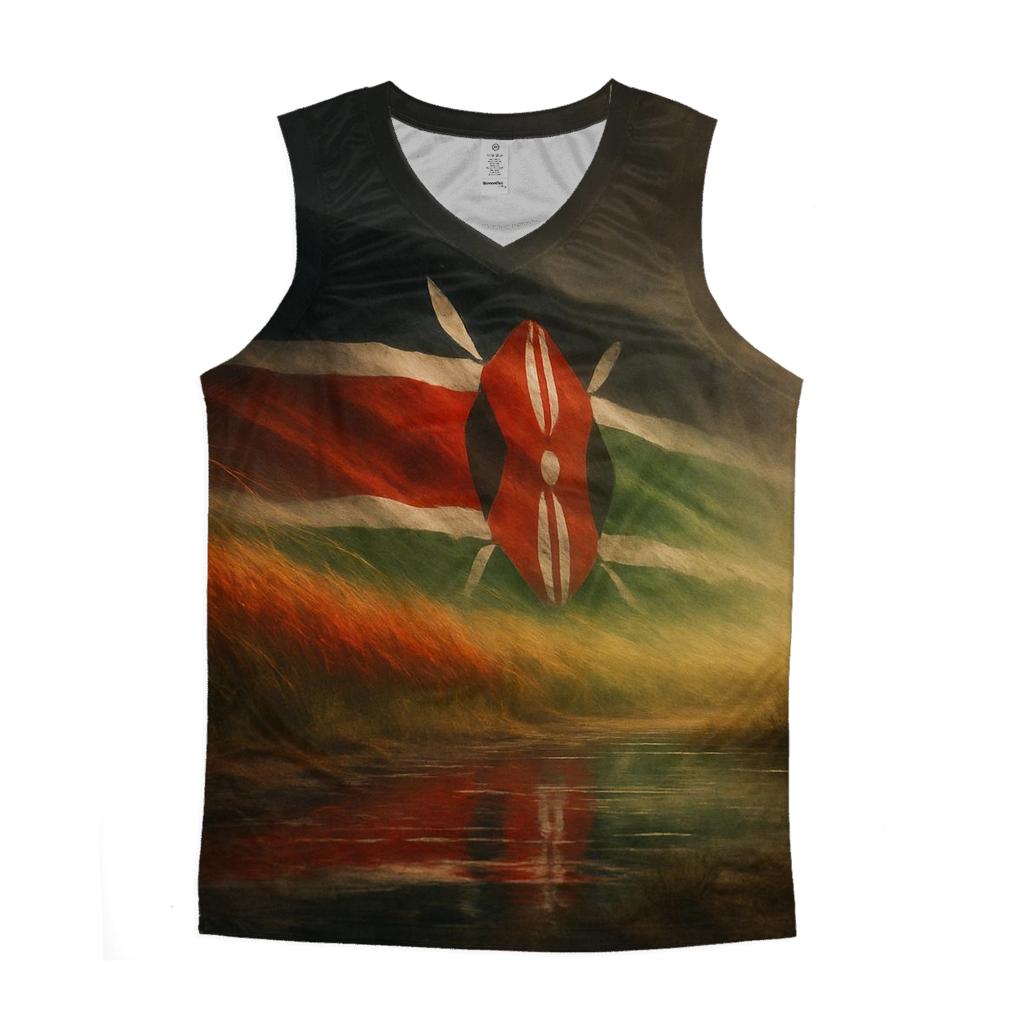 Savanna Mirage Flag Kenya personalized athletic tanks