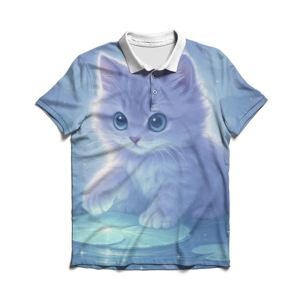 Moonlit Purrlily Lagoon casual sports polo shirts