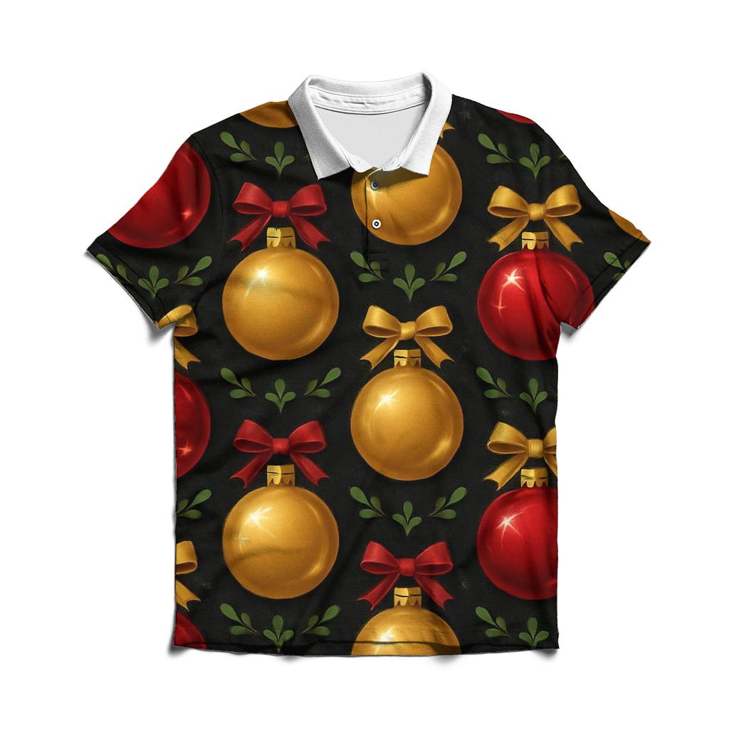 Midnight Ornament Hex Tessellation embroidered polo tops