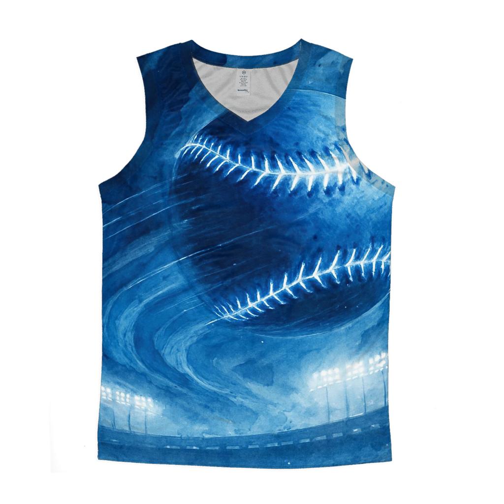 Midnight Curveball Through Cloud Canyon personalized athletic tanks