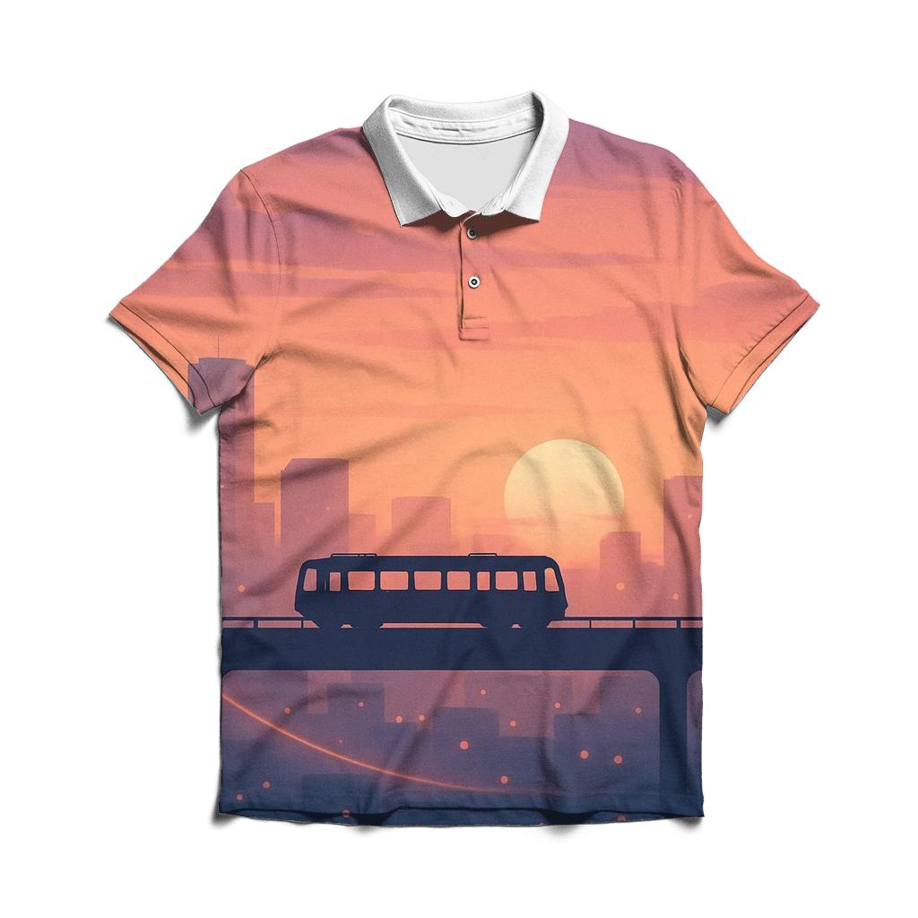 Skyline Afterglow Tramline personalized polo shirts