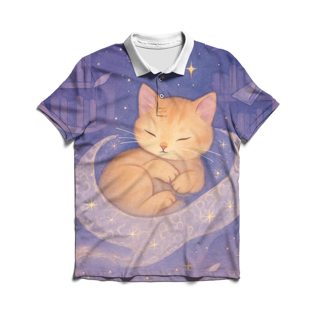 Starlace Library Cat Nap classic pique polos