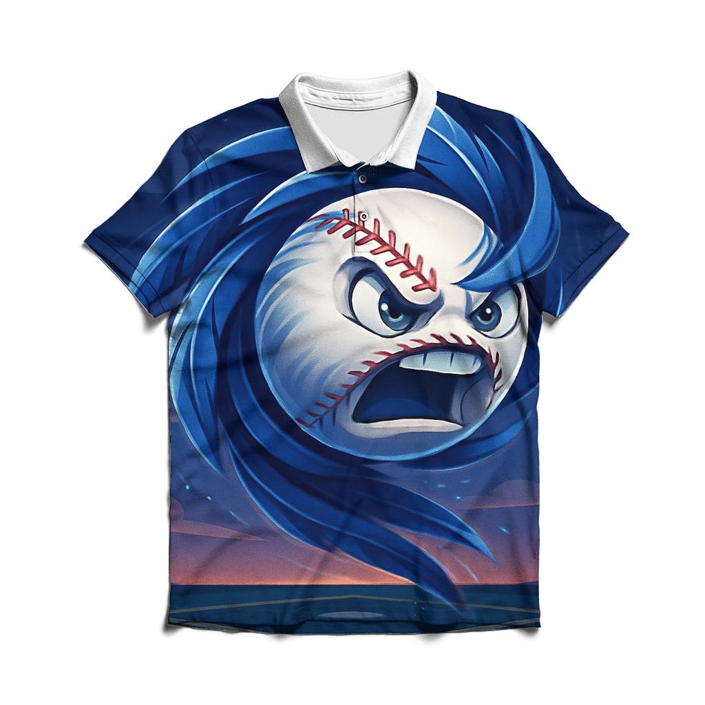 Feathered Fastball In Blue Jays Twilight premium cotton polo shirts