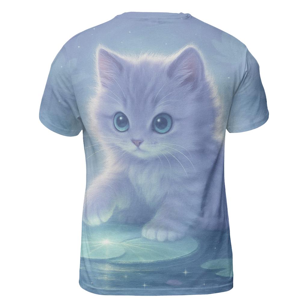 Moonlit Purrlily Lagoon artistic all-over print tops