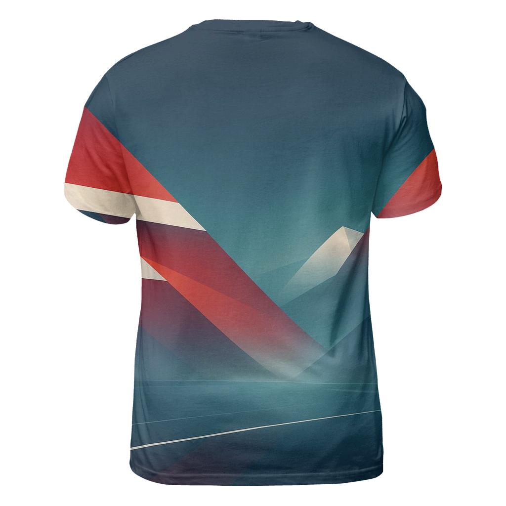 Aurora Fjord Flagscape Norway artistic all-over print tops