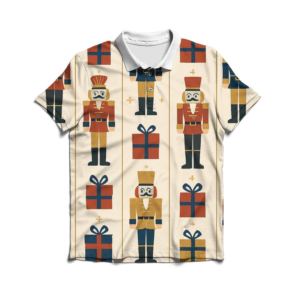 Nutcracker Parade Stripe Grid personalized polo shirts