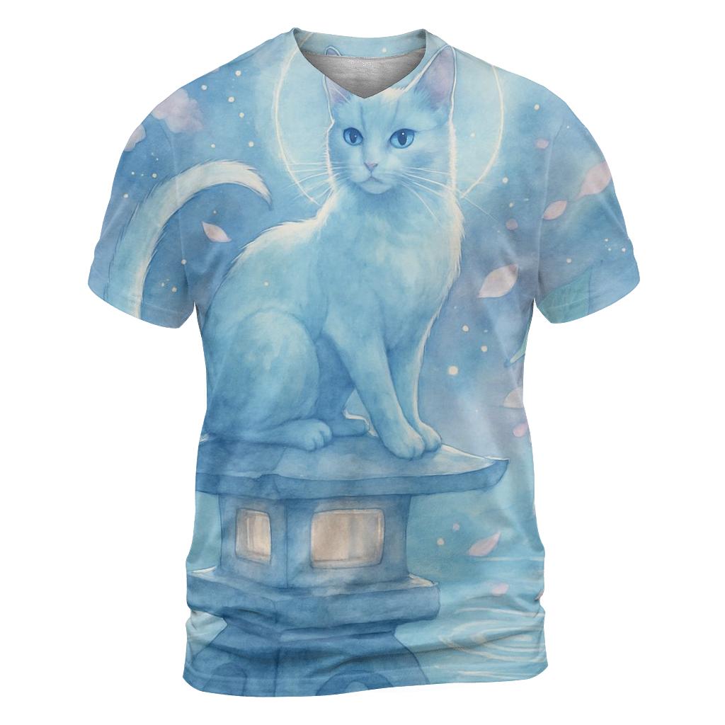 Moonlit Garden Guardian Cat custom all-over print shirts