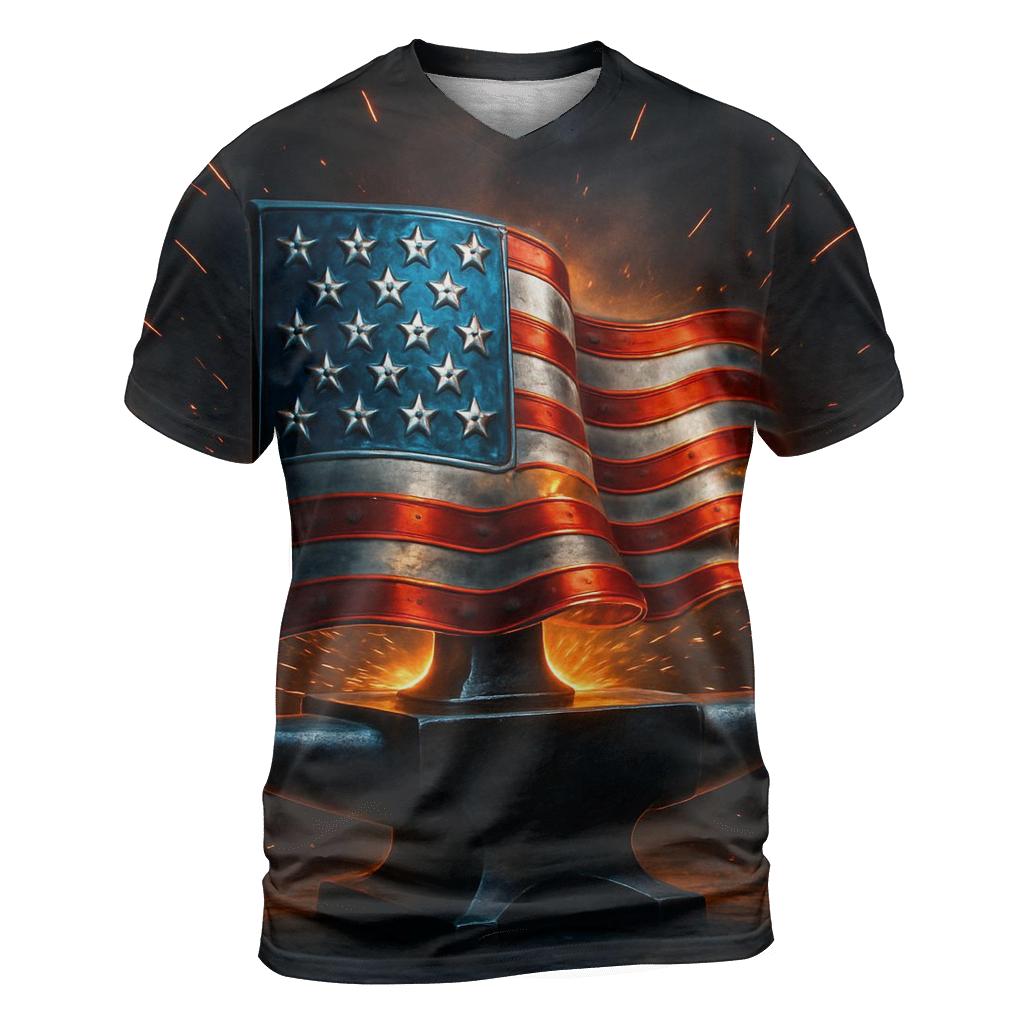 Forge Bright Banner vibrant all-over design tees