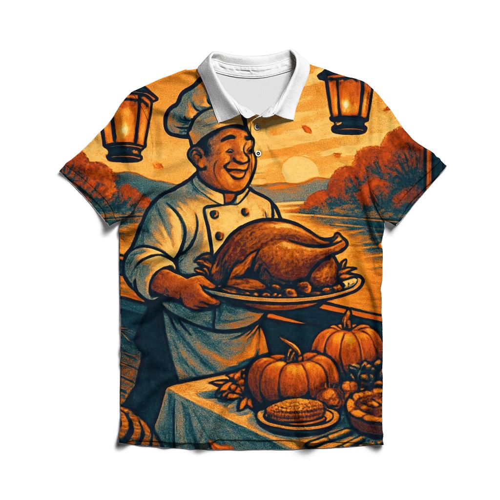 Autumn Riverboat Feast At Sunset classic pique polos