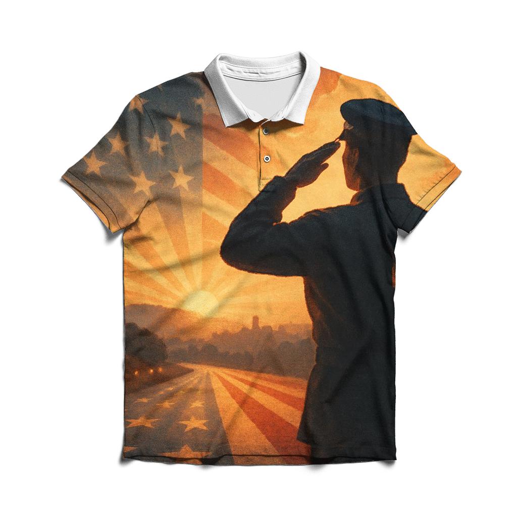 Homecoming Salute In The Flag Light custom polo shirts