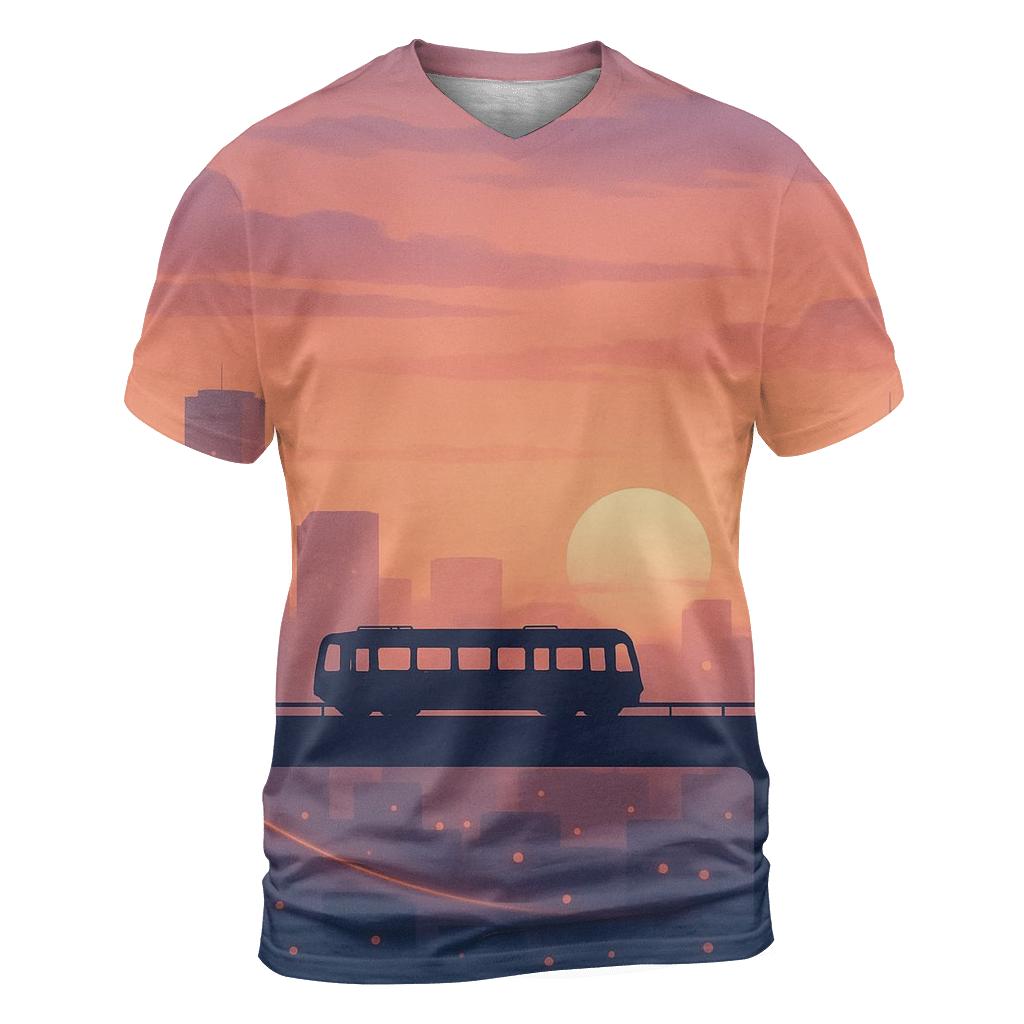 Skyline Afterglow Tramline unique graphic print tees