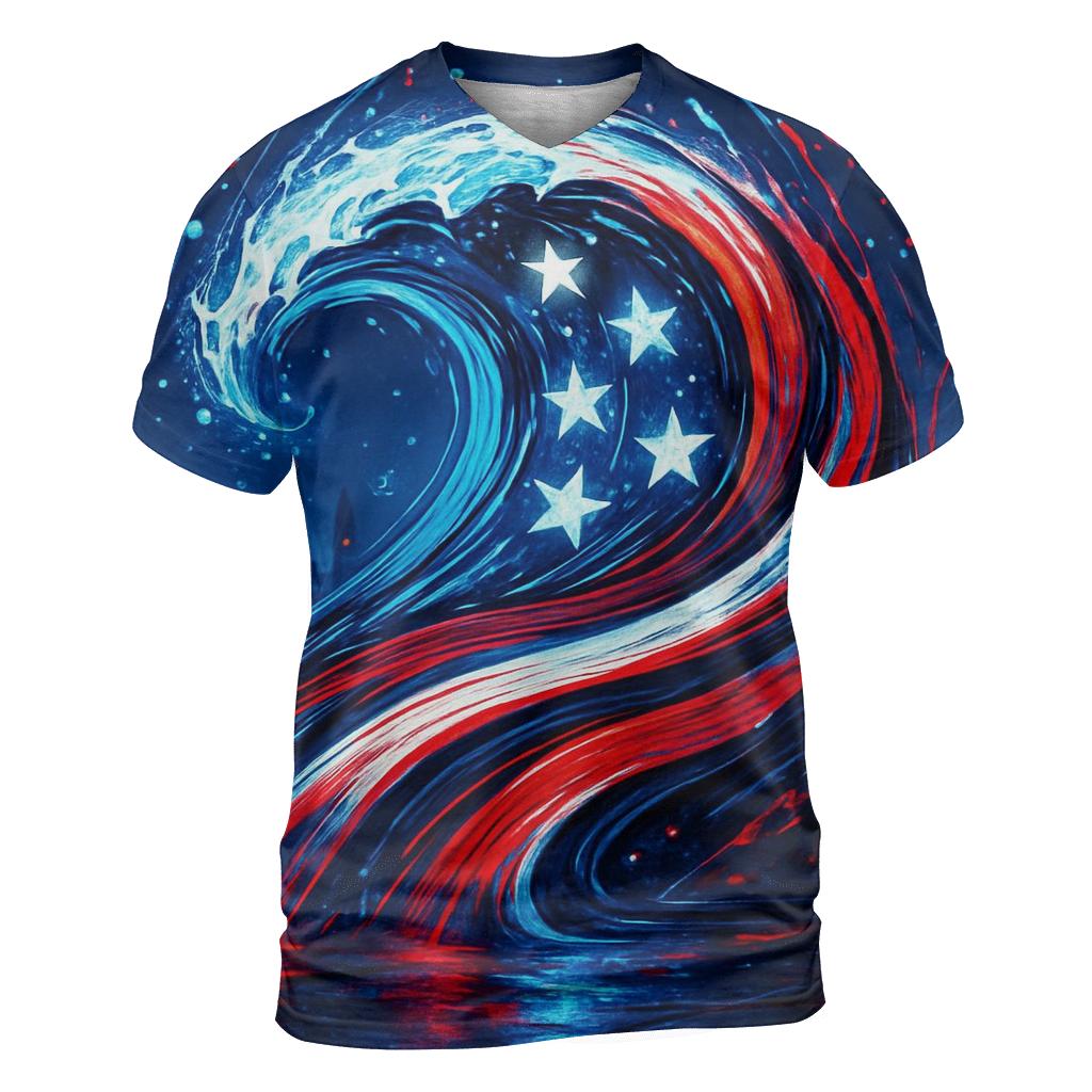 Neon Harbor Freedom Wave creative print fashion shirts