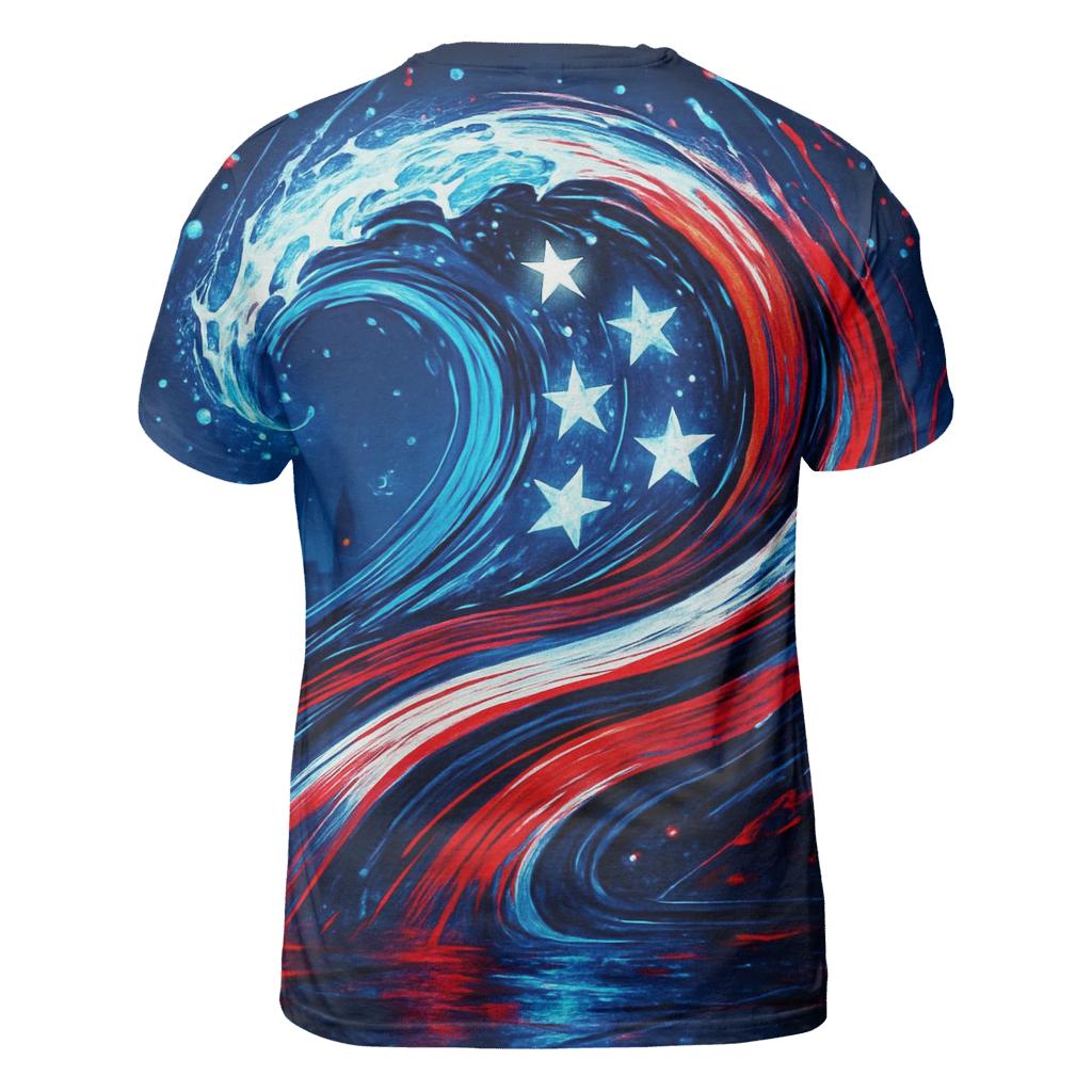 Neon Harbor Freedom Wave creative print fashion shirts
