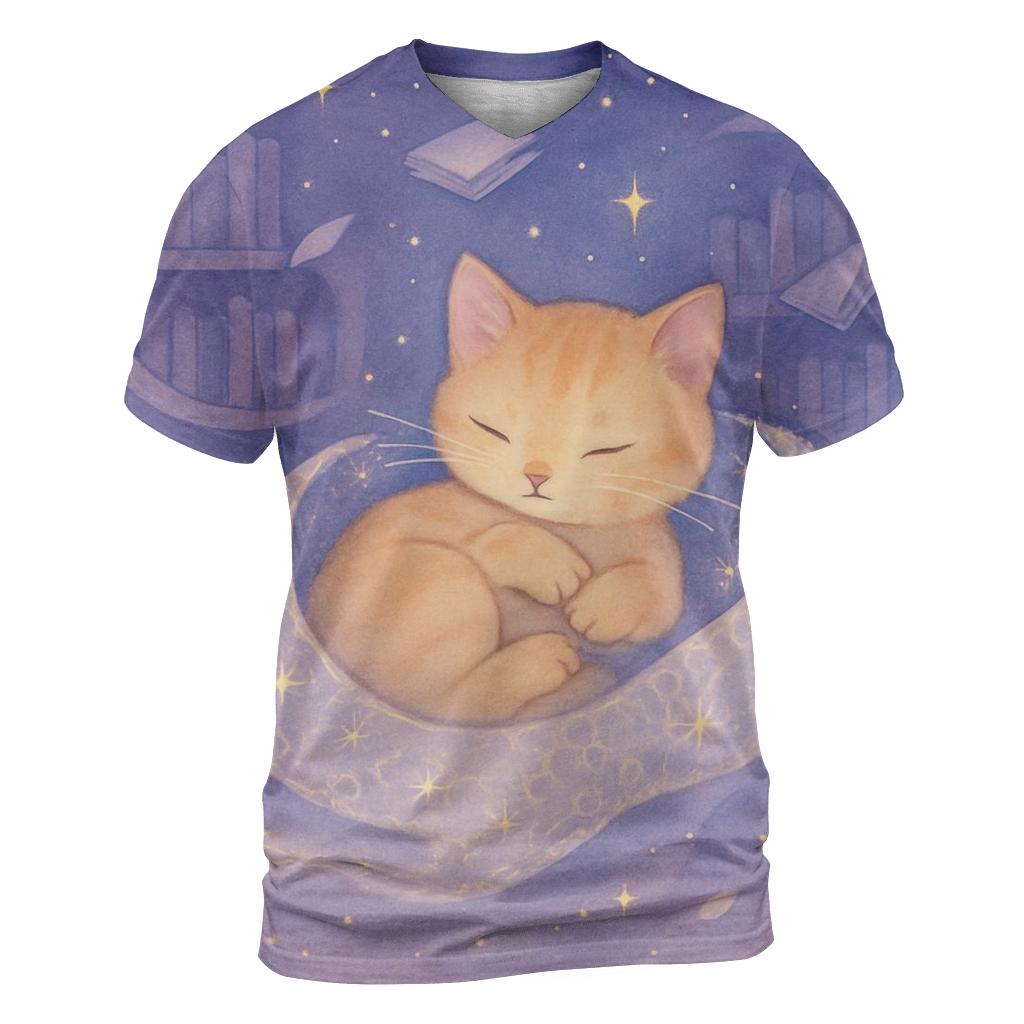 Starlace Library Cat Nap trendy printed shirt styles