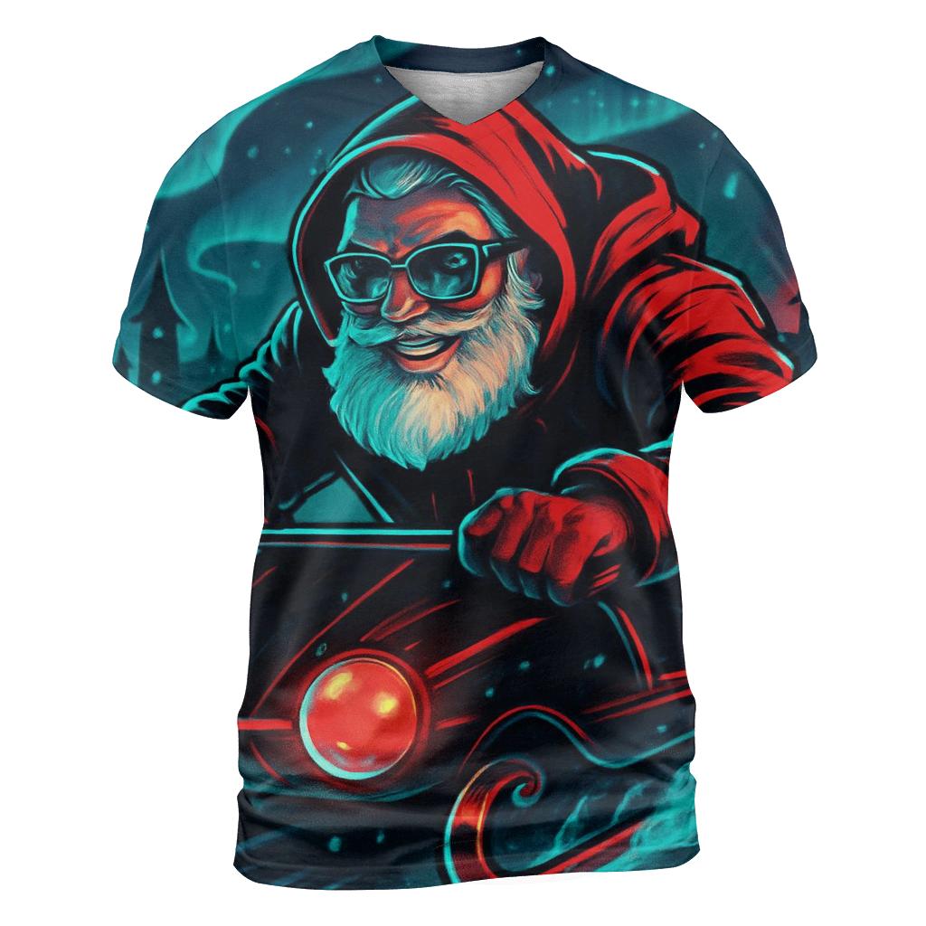 Neon Aurora Street Santa custom all-over print shirts