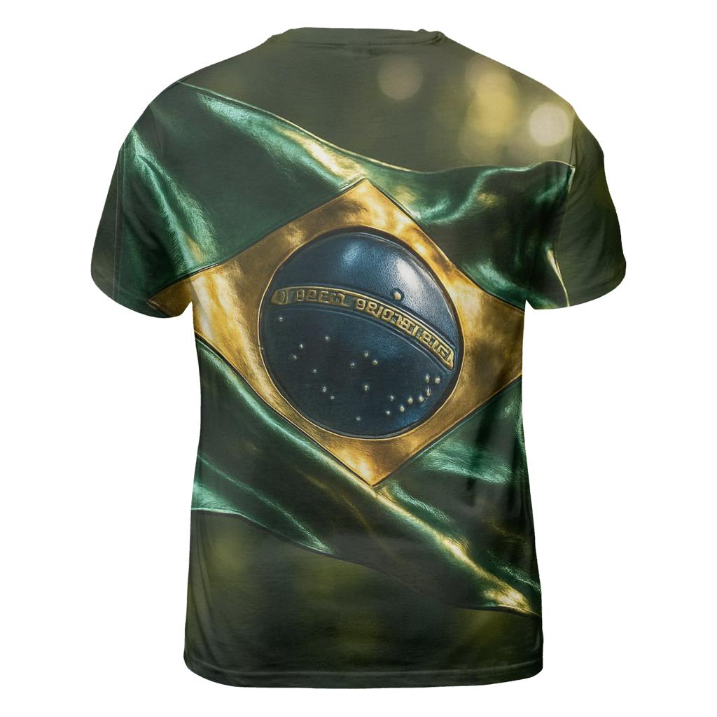Metallic Pulse Flag Brazil personalized full print shirts