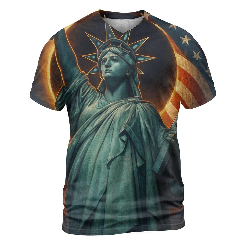 Liberty Eclipse Radiance vibrant all-over design tees