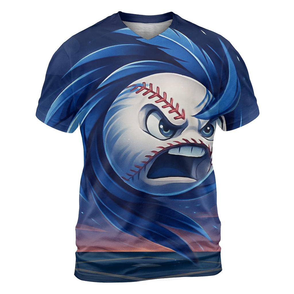 Feathered Fastball In Blue Jays Twilight artistic all-over print tops