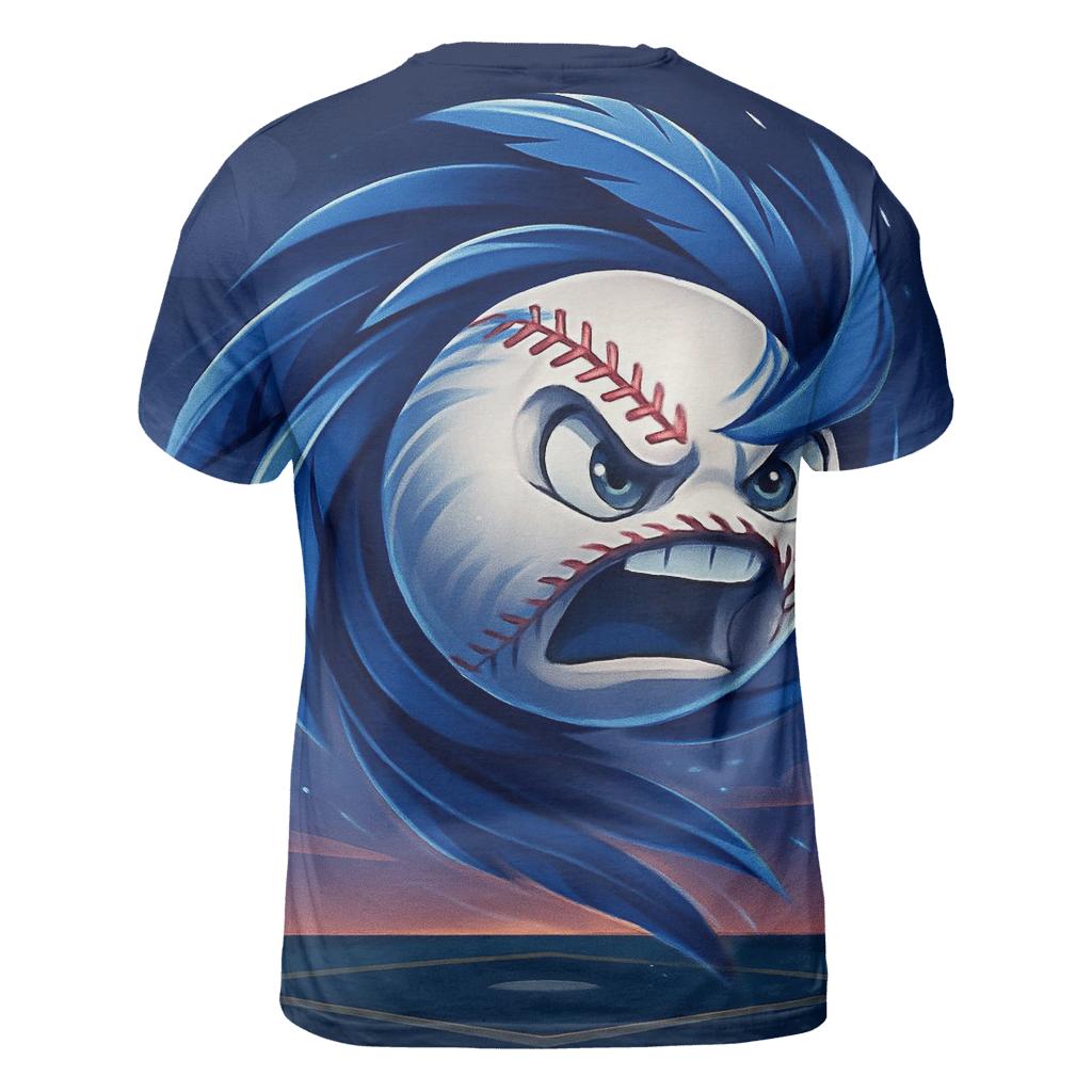 Feathered Fastball In Blue Jays Twilight artistic all-over print tops